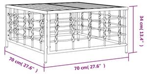 Gartentisch DE560 Grau - Rattan - 70 x 70 x 70 cm