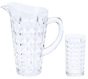 Gläser und Kanne, Set aus Glas Glas - 14 x 21 x 14 cm
