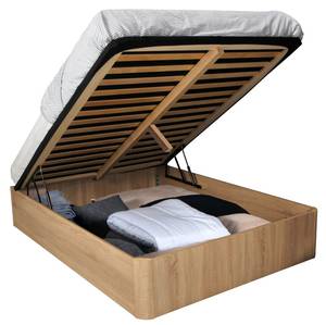 BETTKASTEN SPIRO mit Lattenrost Braun - Holzwerkstoff - 140 x 35 x 191 cm