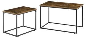 Set de 2 tables basses Härnösand Marron - Bois manufacturé - 77 x 50 x 44 cm