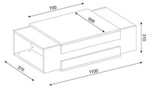 Table basse Dpalomin Blanc - Bois manufacturé - 57 x 31 x 110 cm