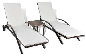 Chaise longue Marron - Matière plastique - Polyrotin - 65 x 39 x 200 cm