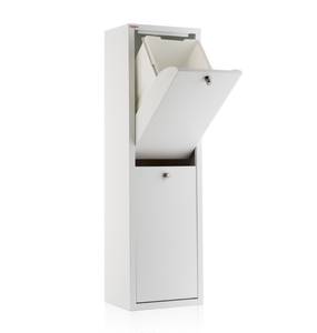 LUA - Recycling- und Mülleimer weiß, Sta Weiß - Metall - 29 x 97 x 28 cm