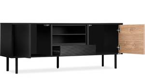 LOFTY TV-Lowboard TV/HiFi-Einlage Schwarz - Eiche Dekor