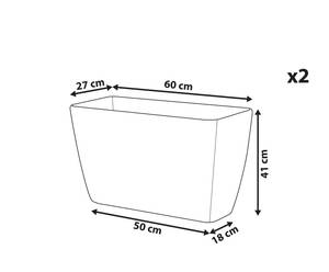 Cache-pot d'extérieur BARIS Gris - Gris lumineux - Diamètre : 27 cm - Lot de 2