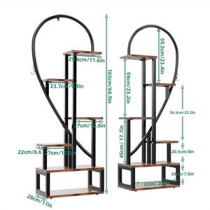 Pflanzenregal Herz Blumentreppe Holz 28 x 165 x 112 cm