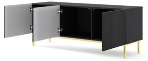 Tv lowboard RAVENNA B RTV150 3D Schwarz - Gold