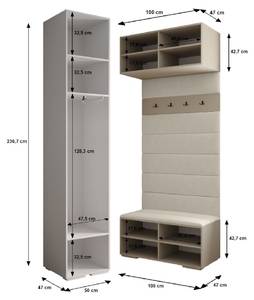 Garderobe Inova 4 Z11 Schwarz - Gold - Grau - Gold