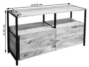 Sideboard  NAGAR3 Beige - Massivholz - Holzart/Dekor - 35 x 65 x 110 cm
