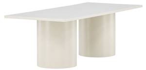 Table basse Sandvika Beige - En partie en bois massif - 120 x 38 x 50 cm