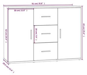 Sideboard 3028568 Braun - Holzwerkstoff - 29 x 65 x 91 cm