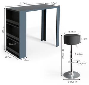 Set de table de bar  33212 Anthracite