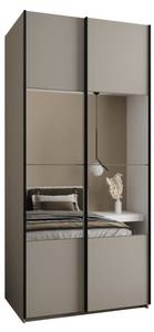 SCHWEBETÜRENSCHRANK LUX Beige - Schwarz - Breite: 120 cm