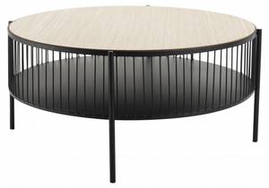 Table basse ronde double plateau Noir - Bois manufacturé - 80 x 38 x 80 cm
