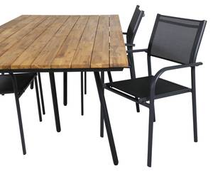 Gartenmöbel-Set Chan (5-teilig) Schwarz - Metall - 100 x 74 x 200 cm