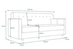 Sofa MARIBI Dunkelbraun - Ecru