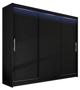 Kleiderschrank Aston II mit LED Schwarz