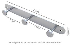 Garderobenleiste Kleiderhaken Leiste Silber - Metall - 5 x 6 x 24 cm