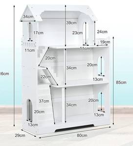 Aufbewahrungsregal Kinder Puppenhaus Weiß - Holzwerkstoff - 29 x 116 x 80 cm