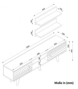 Wohnwand Legato Walnuss Braun - Holzwerkstoff - 150 x 45 x 30 cm