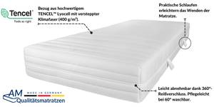 Premium 7-Zonen Taschenfederkernmatratze Weiß - Kunststoff - 140 x 24 x 200 cm
