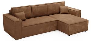 Ecksofa PRATO Braun - Schublade rechts