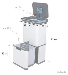 Sensor-Mülleimer Grau - 42 x 82 x 36 cm