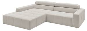 Ecksofa RENO Silber - Armlehne davorstehend links - Ecke davorstehend links