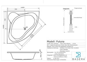 PREMIUM Indoor Whirlpool Futuna Weiß - Kunststoff - 140 x 62 x 140 cm