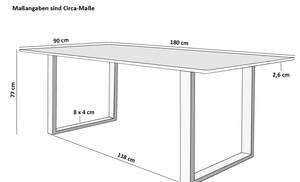 Esstisch DEAN 180 x 90 cm - Silber