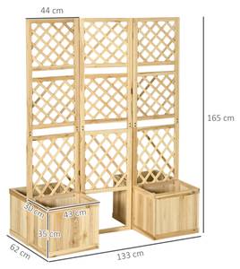 Paravent 844-649V00ND Braun - Holzwerkstoff - 62 x 165 x 133 cm