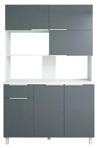 Buffetschrank TRATTORIA Grau - Holzwerkstoff - 46 x 190 x 120 cm