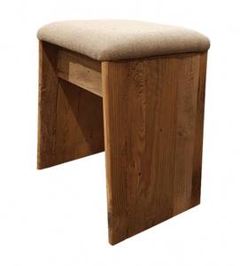 Tabouret trapèze oblique incliné CHALET Marron - En partie en bois massif - 40 x 45 x 31 cm