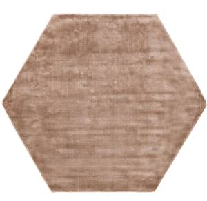 Viskoseteppich Hexagon Grau - Naturfaser - 150 x 1 x 170 cm
