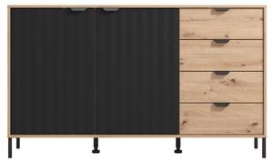 Lowboard MEVIELA Schwarz - Holzwerkstoff - 40 x 92 x 157 cm