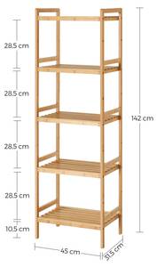 Badregal Clover Gelb - Bambus - 32 x 142 x 45 cm