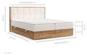 Premium Boxspringbett Makalu Stoff Neve Dunkelgrau - Breite: 169 cm