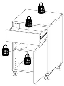 Plus Büro Aufbewahrung Weiß - Holzwerkstoff - 40 x 60 x 40 cm