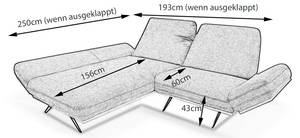 KAWOLA Ecksofa NINO Stoff petrol Ecke davorstehend links
