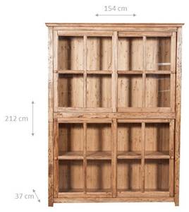 Vitrinenschrank COUNTRY II Braun - Massivholz - 37 x 212 x 154 cm