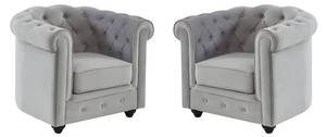 Sessel CHESTERFIELD 2er-Set Hellgrau