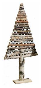 Sapin décoratif en bouleau motif chevron Bois massif - 26 x 63 x 11 cm