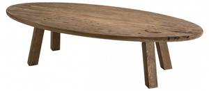 Table basse ovale en pin recyclé L139 Marron - Bois massif - 60 x 35 x 139 cm