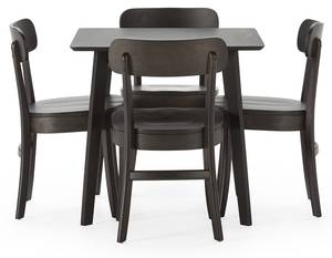 Ensemble table et 4 chaises Nala Noir - Bois massif - 80 x 75 x 80 cm