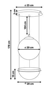 Pendelleuchten TOBINS Schwarz - Glas - 25 x 178 x 25 cm