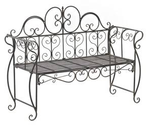 Banc de jardin Minna Marron - Métal - 128 x 94 x 46 cm