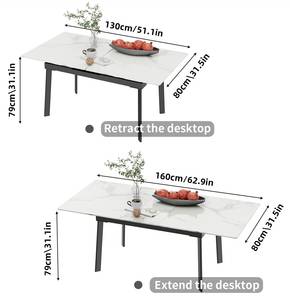 Table à Manger Novum Imitation marbre blanc