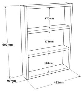 Regal Dalbier Schwarz - Holzwerkstoff - 9 x 60 x 44 cm