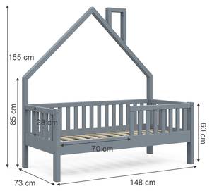 Kinderbett Noemi mit Matratze Anthrazit