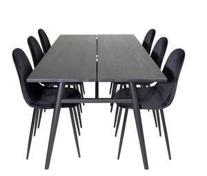 Essgruppe Sleek (7-teilig) Schwarz - Massivholz - 95 x 75 x 195 cm